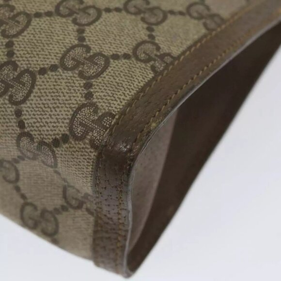 GUCCI GG Supreme Web Sherry Line Clutch Bag Beige Red 89 01 033 Auth th4233 - Picture 11 of 16